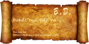 Bakányi Dóra névjegykártya
